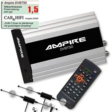 Ampire DVBT50 &ndash; DVB-T Diversity Receiver + ANT300 (2 pc) for digital TV reception in cars