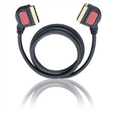 Oehlbach 5702 - SE 2000 - Scartkabel 1 x Scart auf 1 x Scart (1 Stück / 1,5 m / schwarz/rot/gold)