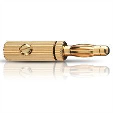 Oehlbach 3009 - BANANA Pin-B3 - Banana-Verbinder für Lautsprecherkabel (2x2 Stk / gold/schwarz/rot)