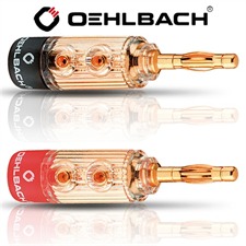 Oehlbach 3030 - XXL® Fusion Banana - High-End-Banana-Verbinder für Lautsprecher (2x2 Stk / gold/schwarz/rot)
