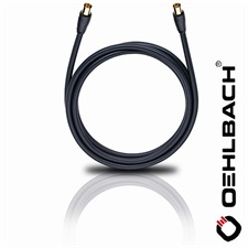 Oehlbach 164 - Easy Connect Antenna HD - Digitales Antennenkabel 1 x Antennenstecker (m) auf 1 x Antennenstecker (w) (1 Stk / 2,0 m / schwarz/gold)
