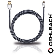 Oehlbach 60044 - XXL i-Connect UM-B/U - USB-Kabel, 1 x USB Micro-B auf 1 x USB-A (1Stück / 1,0m / schwarz/grau)