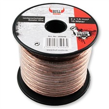 AIV Bull Audio - 350946 - Loudspeaker cable Mini-coil (10m / transparent / copper / 2x1,5 qmm)