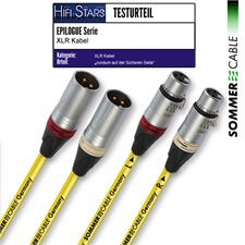HICON EPB1-0200 - EPILOGUE Serie - NF-Phonokabel 2 x XLR Male auf 2 x XLR Female (2 Stück / 2,0 m / silber/gelb)