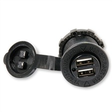 Blue Sea PN 1016 - Marine-Dual USB Charger Sockel (2 USB Buchsen , schwarz)