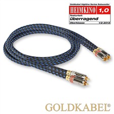 Goldkabel 71300 - Highline Subwoofer 0500 - Audiokabel 1 x Cinch auf 2 x Cinch (1 Stück / 5,0 m / schwarz/blau)