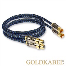 Goldkabel Highline XLR MKII Stereo 2,5 m - Goldkabel - Highline XLR 0250 Kabel-Set mit 2 x XLR-Stecker auf 2 x XLR-Buchse (2 Stück / 2 x 2,5 m / schwarz/blau)