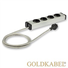 Goldkabel 822457 - POWERLINE MK II 4er Netzleiste (1 Stück / 1,5 m / schwarz/silber)