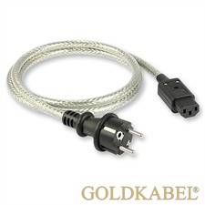 Goldkabel 114678 - POWERCORD Netzkabel (1 Stück / 1,0 m / schwarz/silber)