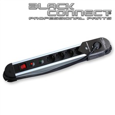 Goldkabel 821612 - Protector 6 - Mehrfach-Steckdosenleiste (1 Stück / 1,5 m / schwarz/silber)