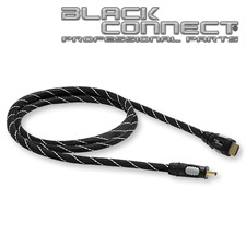 Goldkabel HDMI0100 - Black Connect - High-Speed-HDMI®-Kabel 1.4 / 1.4a mit Ethernet 1 x HDMI auf 1 x HDMI (1 Stück / 1,0 m / schwarz/silber)
