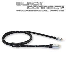 Goldkabel 63500 - Klinke/Cinch 0250 1 x Klinke auf 2 x Cinch (2,5 Meter / schwarz/silber)