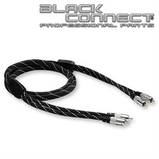 Goldkabel 63516 - Black Connect - Cinch Stereo 0100 - Audio-Cinchkabel 2 x Cinch auf 2 x Cinch (1 Stück / 1,0 m / schwarz/silber)