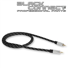Goldkabel 821583 - Klinke/ Klinke 0150 - Audiokabel 1 x 3,5mm Klinke auf 1 x 3,5mm Klinke (1 Stück / 1,5 m / schwarz/silber)