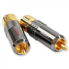  HICON HIS2-CM18 - RCA Phono Plug  (1 pair / chrome/gold plated)