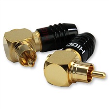  HICON HIS2-CMA02 - RCA Phono Plug  (1 pair / black/gold plated / 90°)