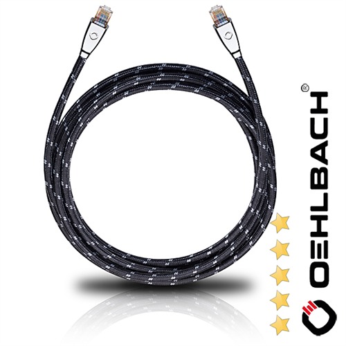 Oehlbach 19394 - XXL Hyper Stream 510 - High-End-Netzwerk-/Streamingkabel, 1 x RJ45 auf 1 x RJ45 (1 Stück / 5,10 m / silber/schwarz)