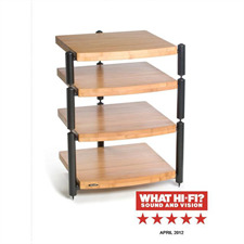 Atacama ERIS ECO 5.0 - HiFi-Rack - 4 Ebenen (insgesamt 4 Regalböden aus hellem Bambus Vollholz = natural bamboo / inkl. Spikes)