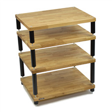 Atacama APOLLO - STORM 6 - hochwertiges HiFi-Rack - 4 Ebenen (insgesamt 4 Regalböden aus heller massiver Eiche / Seidenschwarze Module / komplett entkoppelt / inkl. Spikes)
