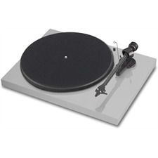 Pro-Ject Debut Carbon (DC) - Plattenspieler inkl. Tonarm + Ortofon MM-Tonabnehmer OM10 (Hochglanz hellgrau / inkl. Staubschutzhaube)