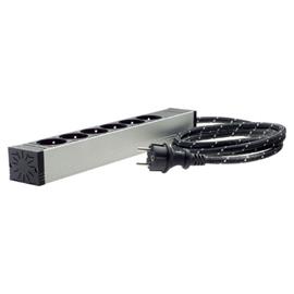 inakustik AC-1502-P6 - Referenz-Netzleiste (6-fach / 3x 1,5 qmm / 1,5 m / schwarz/silber)