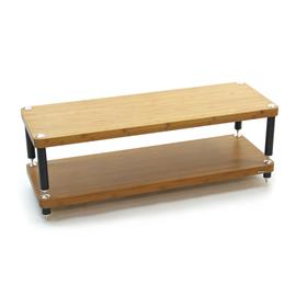 Atacama EVOQUE ECO 44/16 - DESIGN EDITION - Hi-Fi-Rack (insgesamt 2 Regalböden aus hellem Bambus Vollholz = light bamboo / Beine in matt schwarzer Ausführung / inkl. Spikes)