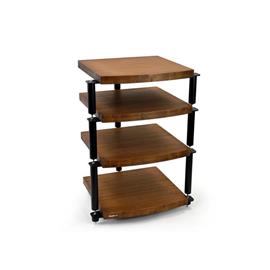 Atacama ERIS ECO 5.0 - HiFi-Rack - 4 Ebenen (insgesamt 4 Regalböden aus dunklem Bambus Vollholz = dark bamboo / inkl. Spikes)