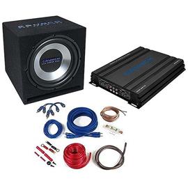 CRUNCH CBP1000 - 1000 Watt basspack - car hifi bass system complete set (package consisting of 1 x amplifier Crunch GPX1000.4, 1 x subwoofer Crunch GPX350, 1 x cable set Crunch GPX10WK)