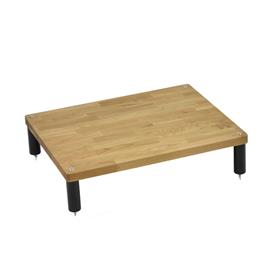 Atacama APOLLO - STORM 6 - hi-fi rack - 135 mm shelf-module (made from light solid oak / silk black modules / incl. spikes)