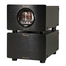 Vincent PHO-701 - phono tube preamplifier (incl. USB port / MM and MC switch on rear panel / 15 Watts power consumption / black)