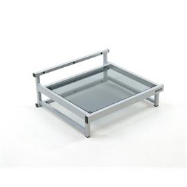 Atacama APOLLO - WT1 SE - Wandhalterung für Plattenspieler + andere HiFi-Geräte (Oberfläche = getöntes Glas / 1 Ebene / Stahlrahmenhalterung in metallischem silber)