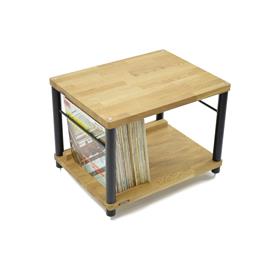 Atacama APOLLO - STORM 6 - HiFi-Rack - 2-Regalboden Basis-Ebene zur idealen Vinylaufbewahrung (aus heller massiver Eiche / Seidenschwarze Module / inkl. Spikes)