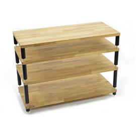 Atacama APOLLO - STORM 10 - hochwertiges HiFi-Rack - 4 Ebenen (insgesamt 4 Regalböden aus heller massiver Eiche / Seidenschwarze Module / komplett entkoppelt / inkl. Spikes)
