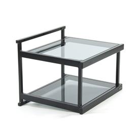 Atacama APOLLO - WT2 SE - Wandhalterung für Plattenspieler + andere HiFi-Geräte (Oberfläche = getöntes Glas / 2 Ebenen / Stahlrahmenhalterung in seidenschwarz)