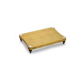 Atacama EVOQUE ECO 60/40 SE2 - hi-fi rack - base module (made from light bamboo solid wood = light bamboo / satin black leg modules / incl. spikes)