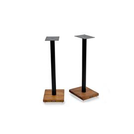 Atacama APOLLO - CYCLONE 7 - high-quality loudspeaker stands (715 mm / black & base plate made from dark solid oak / incl. spikes / 1 pair)