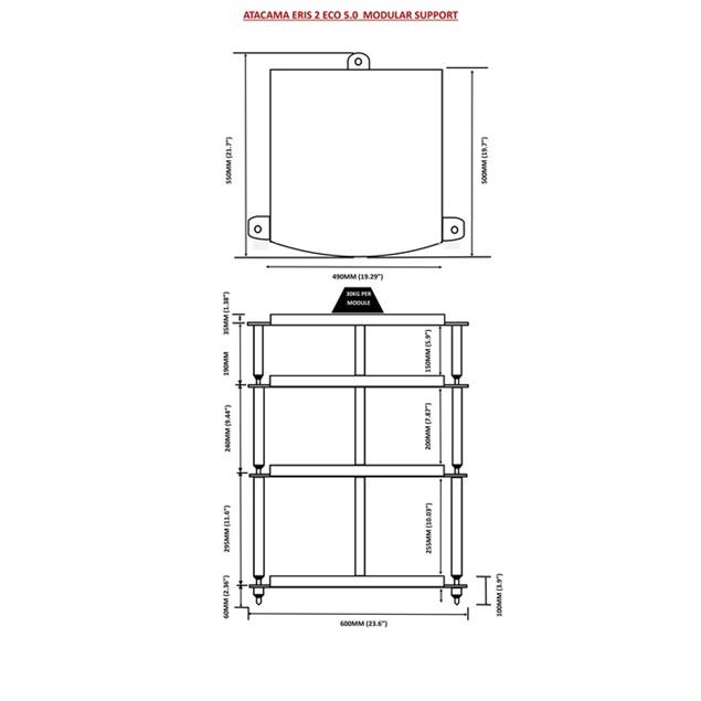 Atacama Eris2 Eco 5.0 - hi-fi rack - 4 levels (total of 4 shelves made from light bamboo solid wood = natural bamboo / incl. silver spikes)