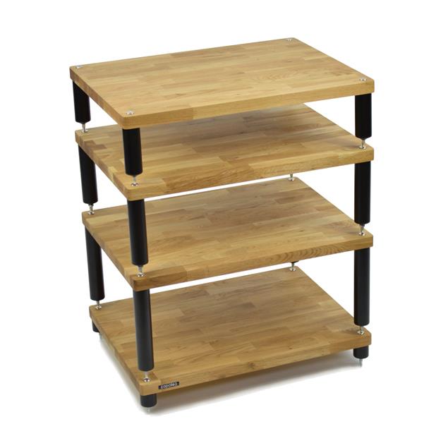 Atacama APOLLO - STORM 6 - high-quality hi-fi rack - 4 levels (total of 4 shelves made from light solid oak / silk black modules / completely decoupled / incl. spikes)