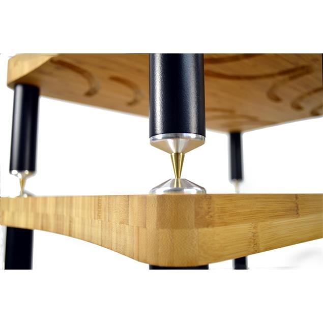 Atacama EVOQUE ECO 60/40 SE2 - hi-fi rack (4 shelves made from light bamboo solid wood = natural bamboo / satin black leg modules / incl. spikes)