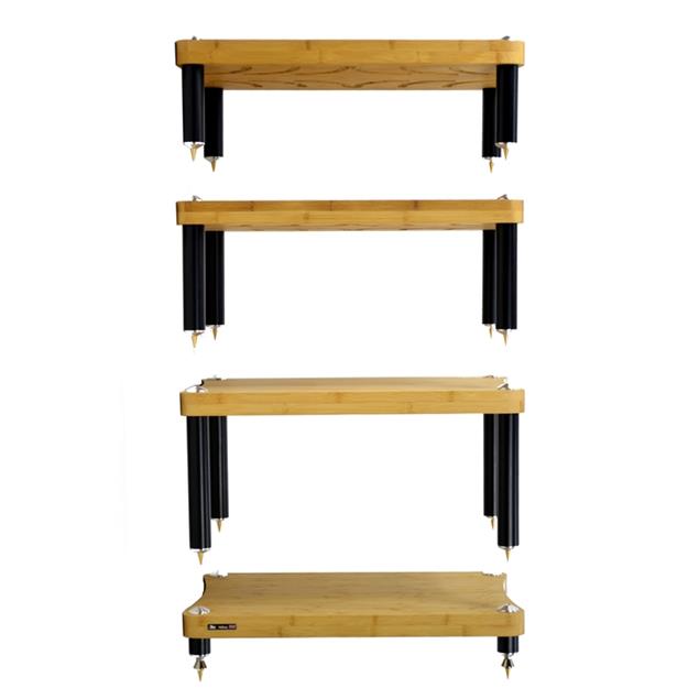 Atacama EVOQUE ECO 60/40 SE2 - hi-fi rack (4 shelves made from light bamboo solid wood = natural bamboo / satin black leg modules / incl. spikes)